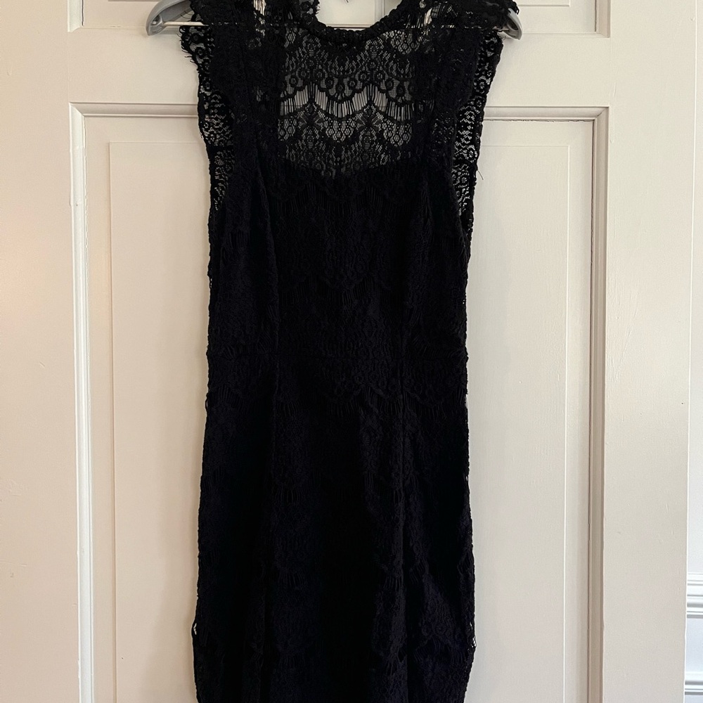 Free people Black Lace Dress